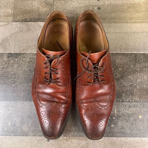 Magnanni Men’s Size 10.5 Tormo Wingtip Dress Shoes Brown Leather Embossed main image 4